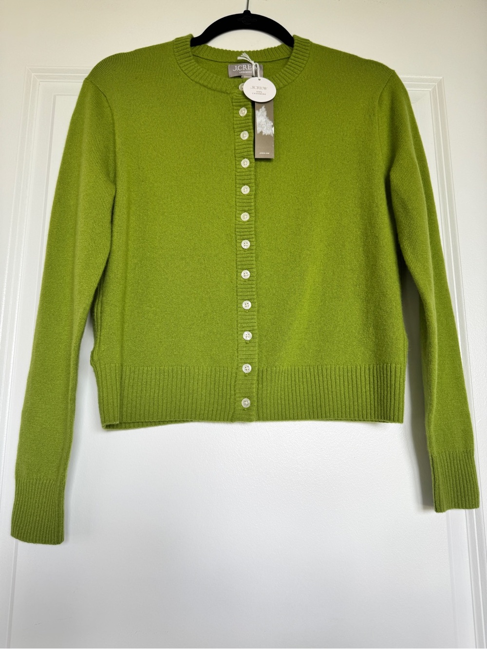 NWT J. CREW Women's Perfect Cashmere Cardigan August Peridot Size Extra Small XS - Picture 1 of 16
